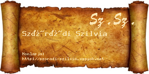 Szórádi Szilvia névjegykártya