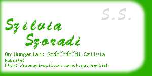szilvia szoradi business card