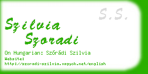 szilvia szoradi business card
